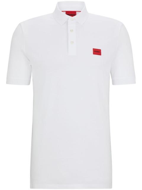 HUGO logo-appliqué cotton polo shirt