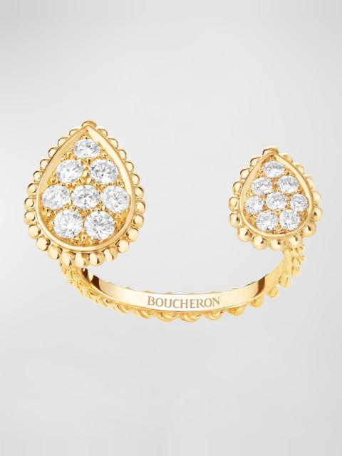 Boucheron Serpent Bohème 18K Yellow Gold Diamond 2-Motif Ring