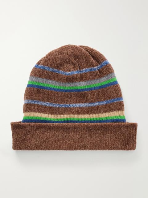 Maison Margiela Stripped Cotton And Wool-blend Beanie