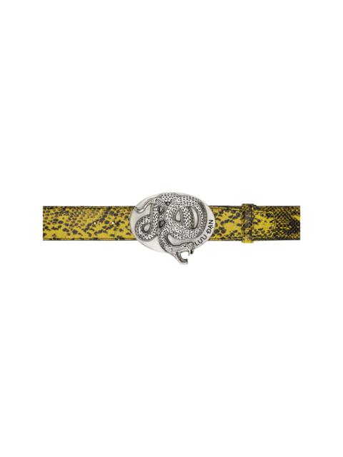 LU'U DAN Black & Yellow 'Year of the Snake' Jungle Carpet Python Belt