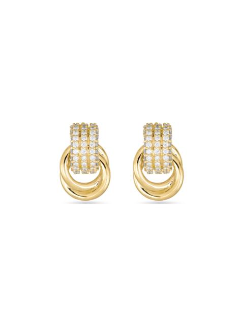 STONE AND STRAND Pave Diamond Forme Knot Studs