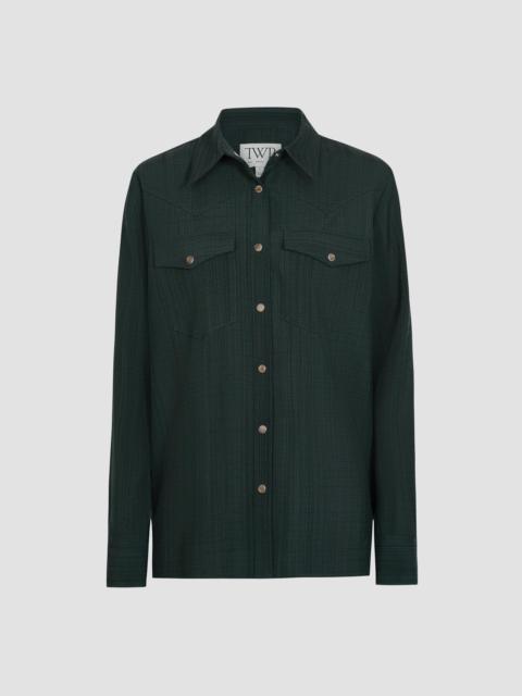 TWP Women's Lone Rider Textured Shirt - Darkest Spruce