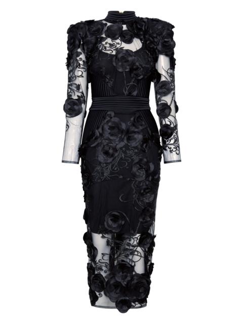 ZHIVAGO Women's Battle Lines Floral-Embellished Vendetta Dress - Black