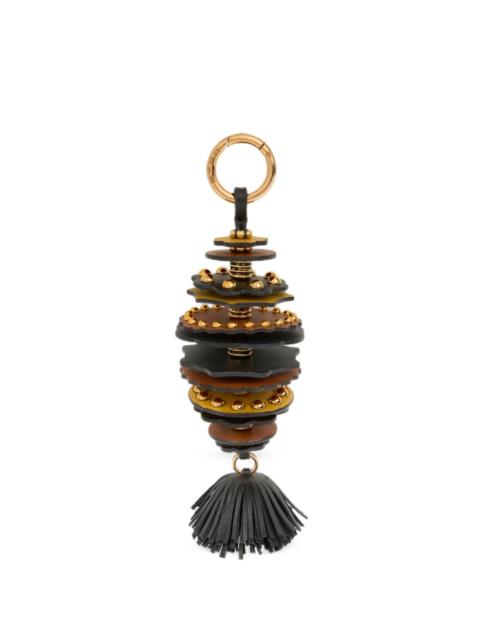 Etro leather charm with discs and tassel