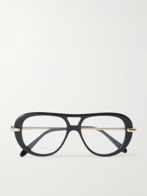 Loewe Slim aviator-style acetate sunglasses Black