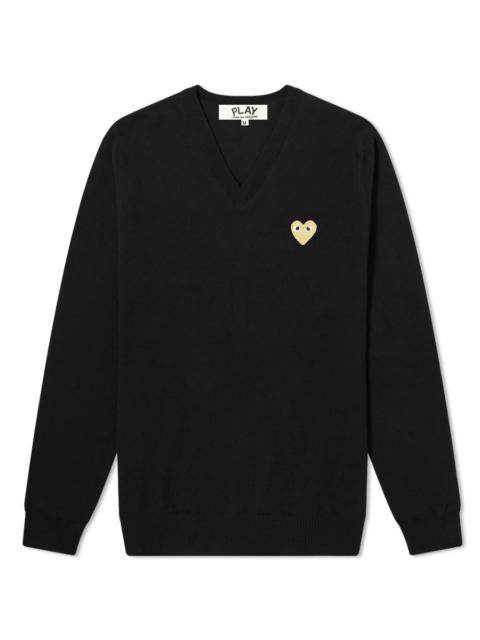 Comme des Garçons PLAY Comme des Garcons Play Gold Heart V-Neck Jumper
