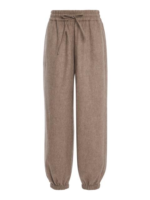 CO Flannel Wool-Cashmere Joggers taupe