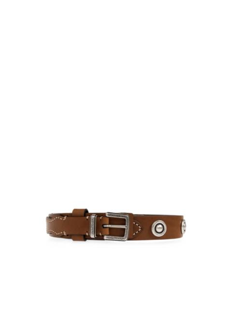 Etro stud-embellished leather belt