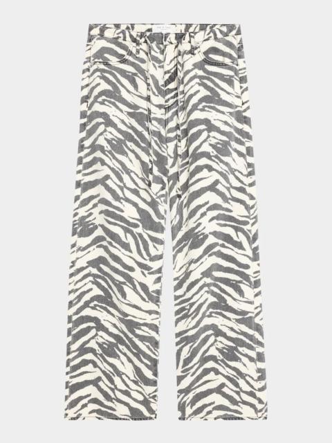 rag & bone Phoebe Zebra-Printed Drawstring Jeans