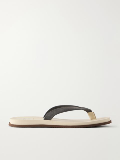 Brunello Cucinelli Suede Flip Flops