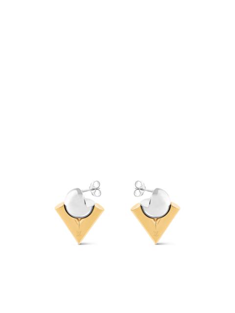 Louis Vuitton V For Vuitton Pearl And  Metal Earrings