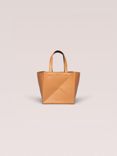 Nanushka THE ORIGAMI MINI - Origami mini purse - Nude/Dark brown