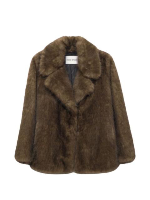 STAND STUDIO Journi faux-fur notched-lapels jacket