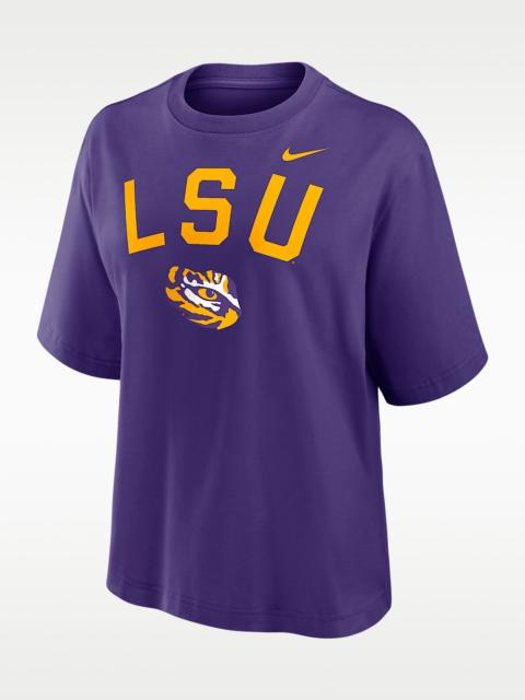 Nike LSU Arch Over Logo Boxy Women's Nike College T-Shirt
