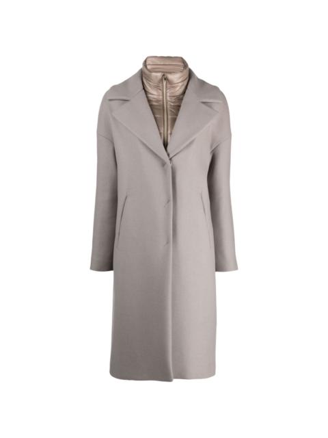 panelled mid-length coat