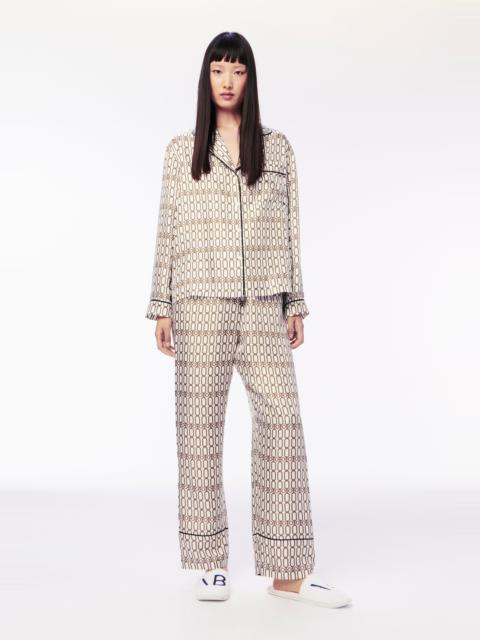 Victoria Beckham Chain Print Pyjama Set in Ivory