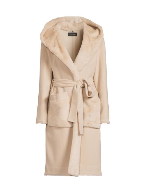 KOBI HALPERIN Women's Valentine Faux Fur-Trim Wool Coat - Oat