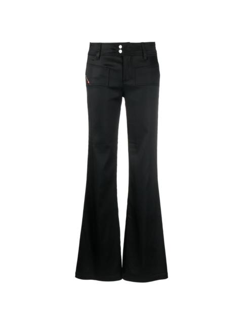 Diesel low-rise flared satin trousers