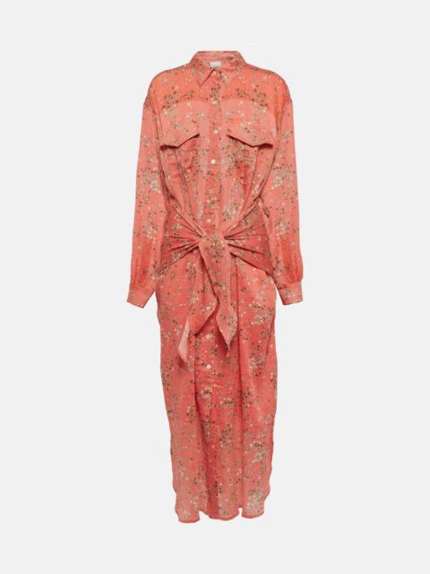 Anesy printed cotton and silk shirt dress