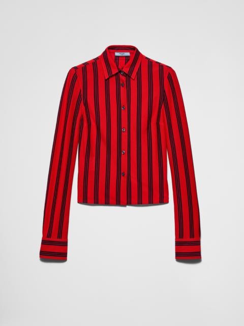 Striped piqué shirt