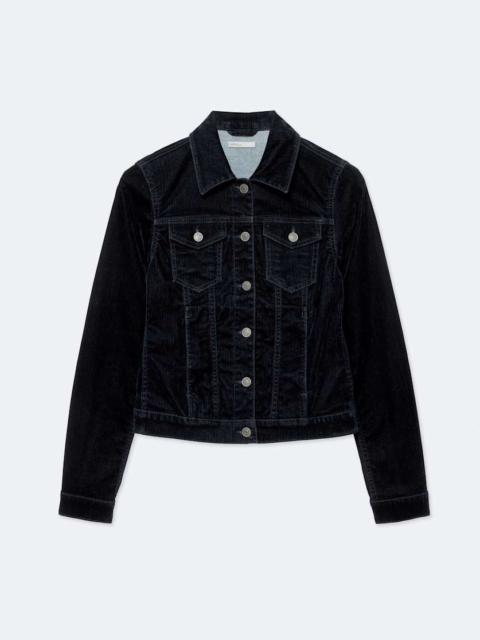 ALLSAINTS FITTED FLOCKED DENIM TRUCKER JACKET