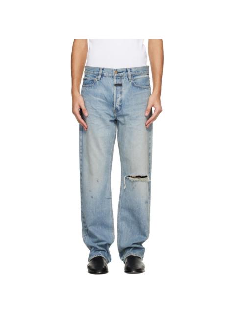 Fear of God Blue Straight 5 Pocket Jeans