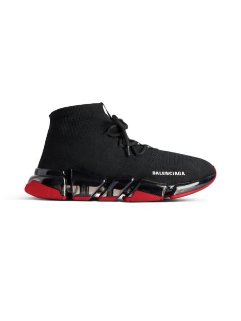 Men's Speed 2.0 Lace-up Recycled Knit Sneaker in Black/red