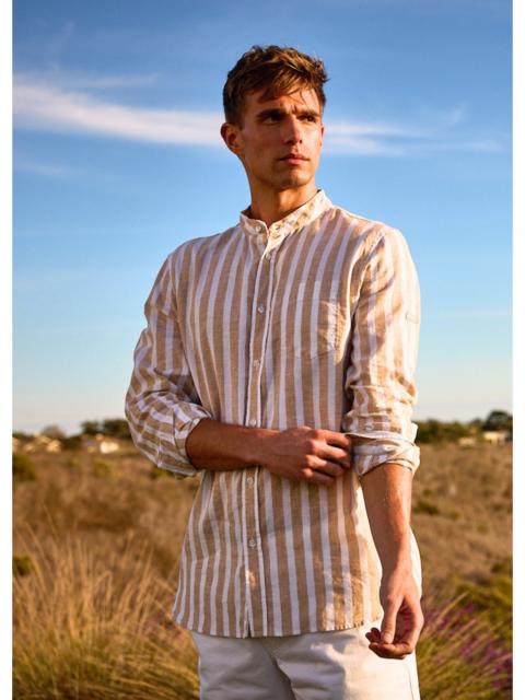 SAINT JAMES LIAM Striped Linen & Cotton Shirt