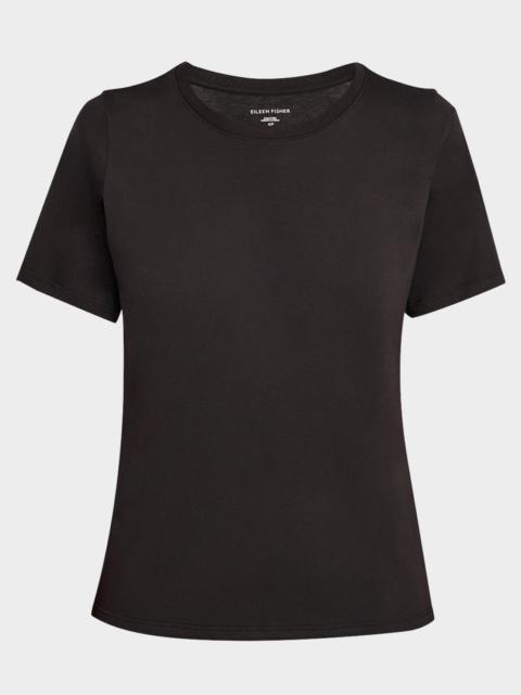 EILEEN FISHER Crewneck Organic Cotton Jersey Tee