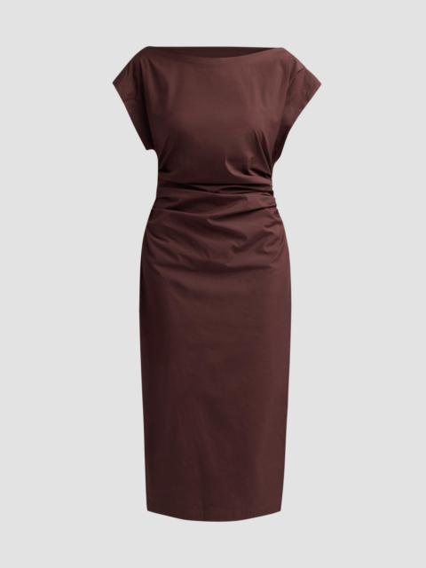 A.L.C. A. L.C. Women's Nara Gathered Short-Sleeve Midi-Dress - Ganache