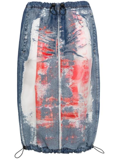 Diesel DE-Mirtow denim midi skirt