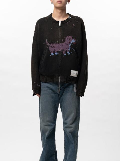 Maison MIHARAYASUHIRO Dog Jacquard Knit Cardigan