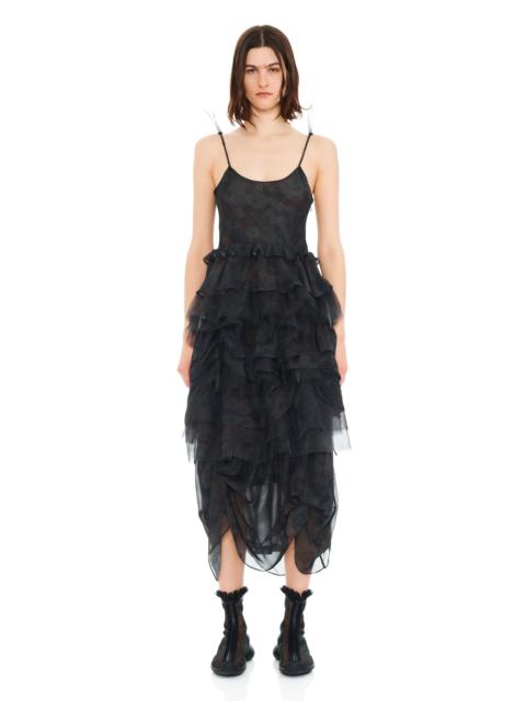 Collina Strada BLACK WATERCOLOR ROSES GERANIUM DRESS