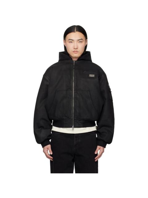 Ksubi Black Sin City Plated Waxed Jacket
