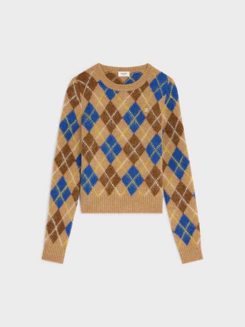 CELINE crewneck sweater IN argyle wool