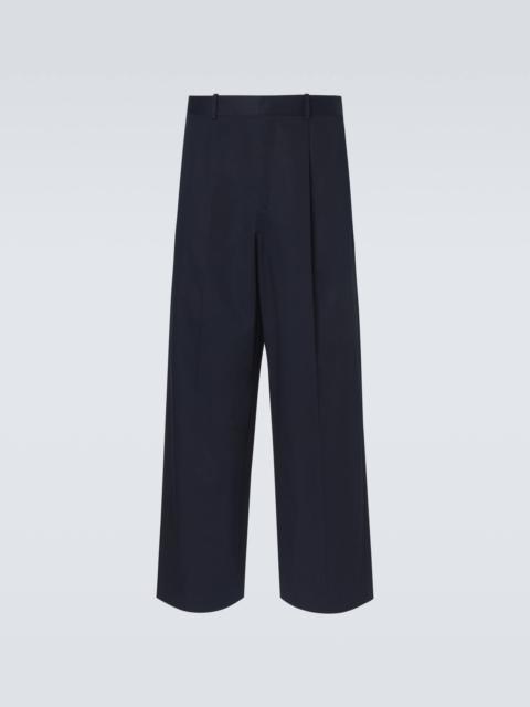 Loewe Pleated cotton gabardine wide-leg pants