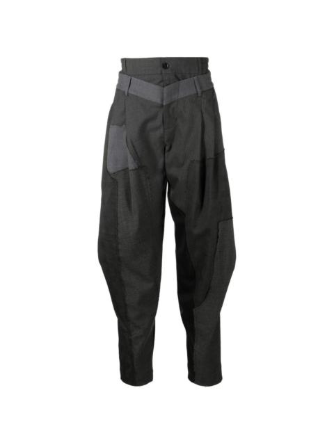 layered-design tapered trousers