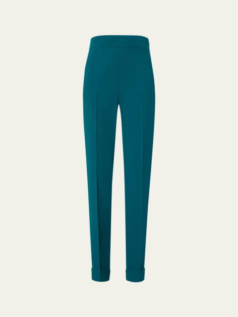 AKRIS Chris Crepe Tapered-Leg Cuffed Pants