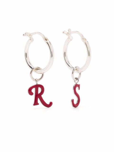 Raf Simons logo-charm hoop earrings