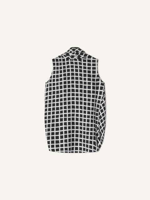 Lanvin PRINTED SILK SLEEVELESS TOP