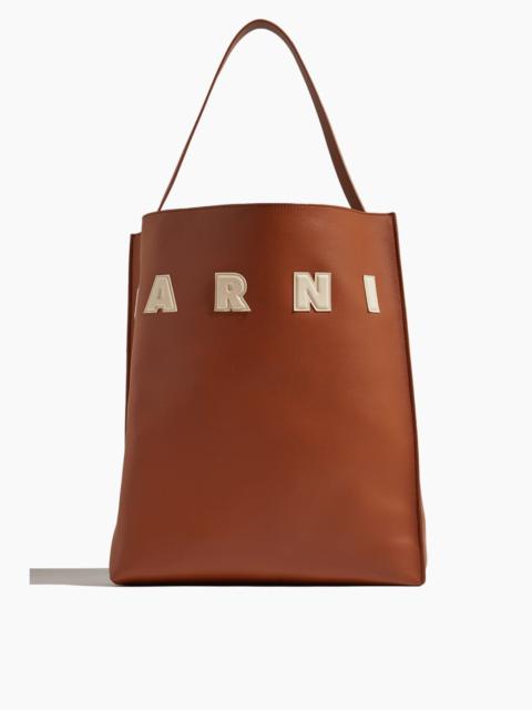 Marni Museo Hobo Bag with Patches in Moca/Ivory