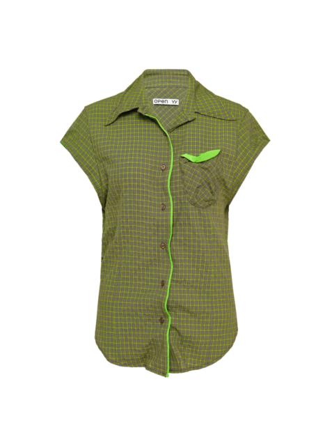 OPEN YY Color Block Wire Shirt