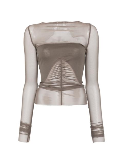 Rick Owens ruched long-sleeve T-shirt