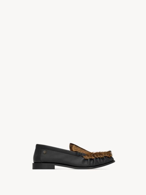 SAINT LAURENT LE LOAFER SUPPLE IN SMOOTH LEATHER AND PONY HAIR LEATHER