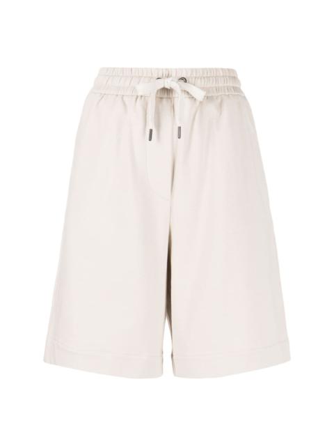 high-waisted stretch-cotton shorts