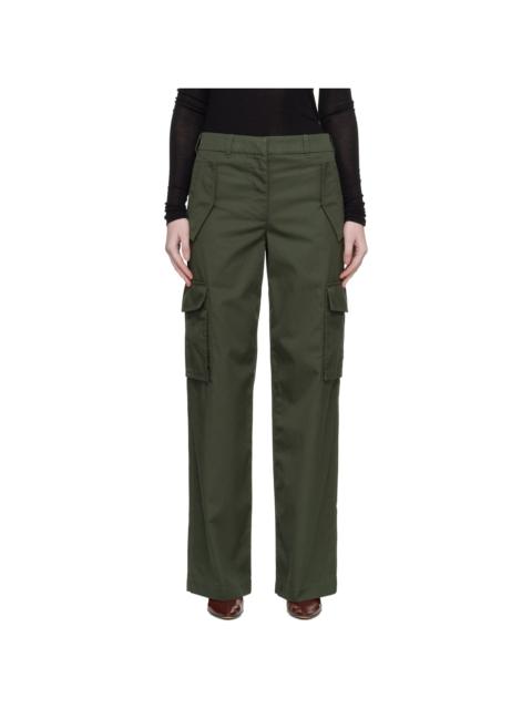 Burberry Khaki Check Trim Gabardine Cargo Pants