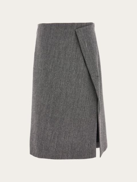FERRAGAMO Tweed wrap skirt