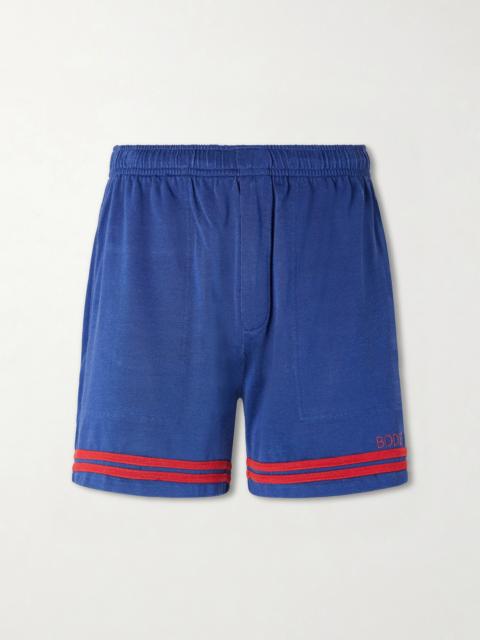 BODE Lakewood Straight-Leg Logo-Embroidered Striped Jersey Shorts