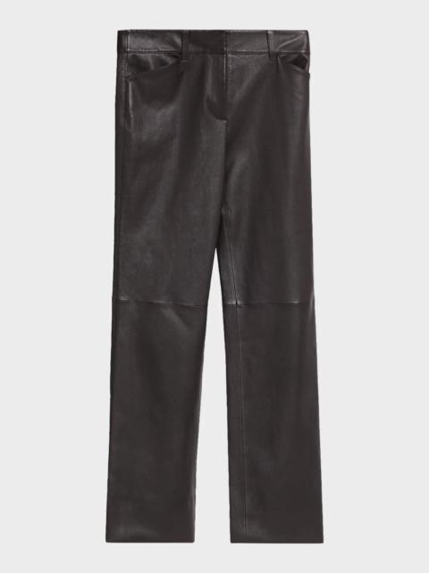 Lafayette 148 New York Bond Straight-Leg Leather Pants