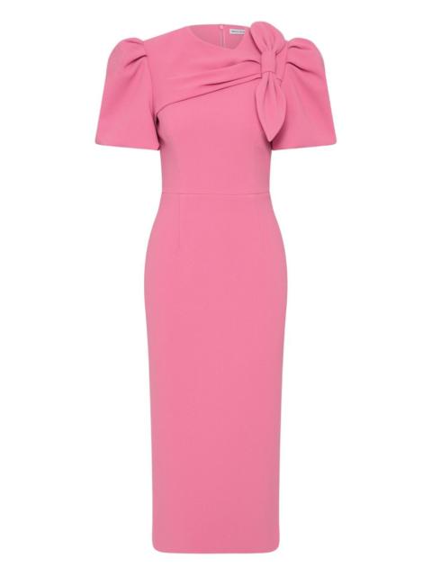 REBECCA VALLANCE bow puff-sleeve muriel midi dress